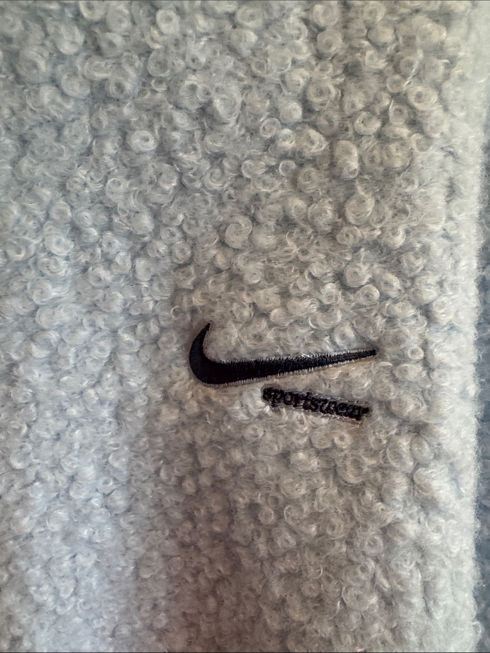 Nike Light Blue Sherpa Cropped Half-Zip Pullover. Worn once. - Picture 7 of 8
